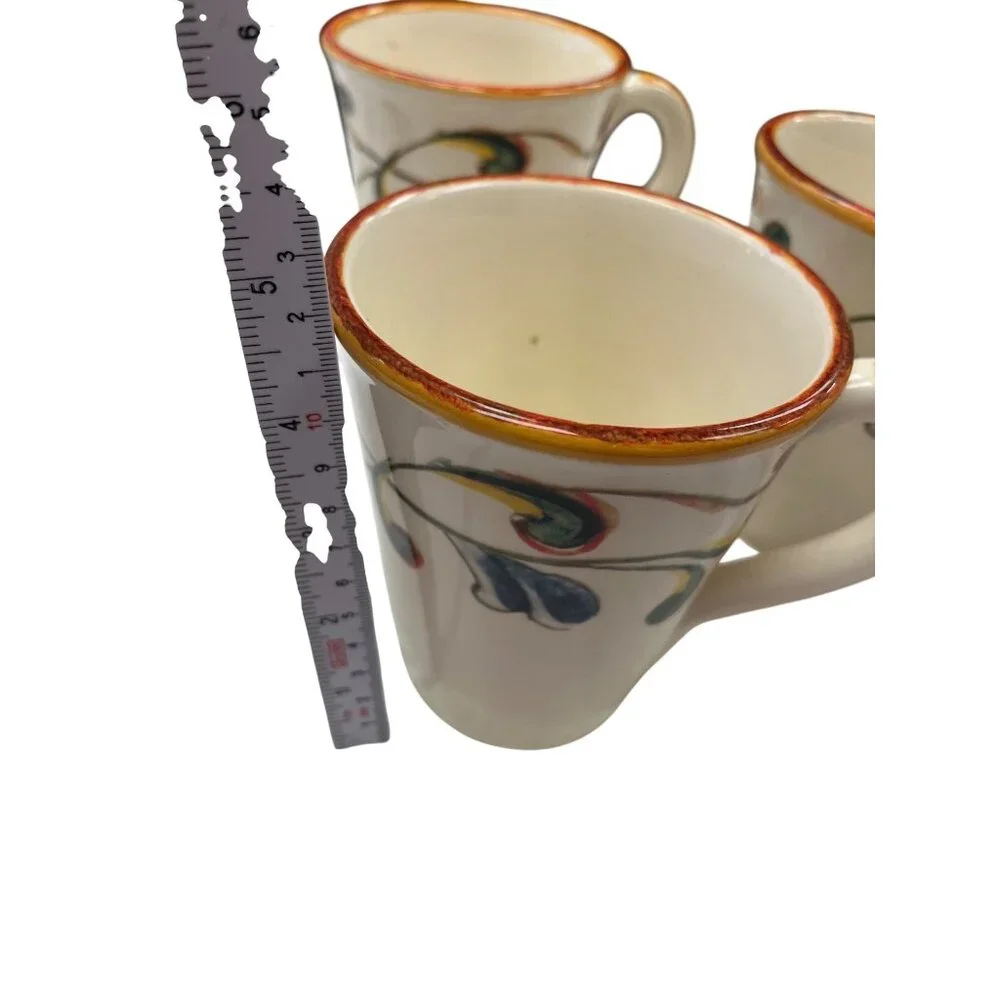 Sur La Table Italian handcrafted multi color ceramic 5 piece mug set SKU 9940